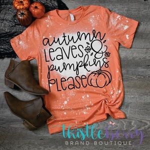 October Leaves Pumpkins Please Bleach Tees